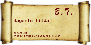 Bayerle Tilda névjegykártya